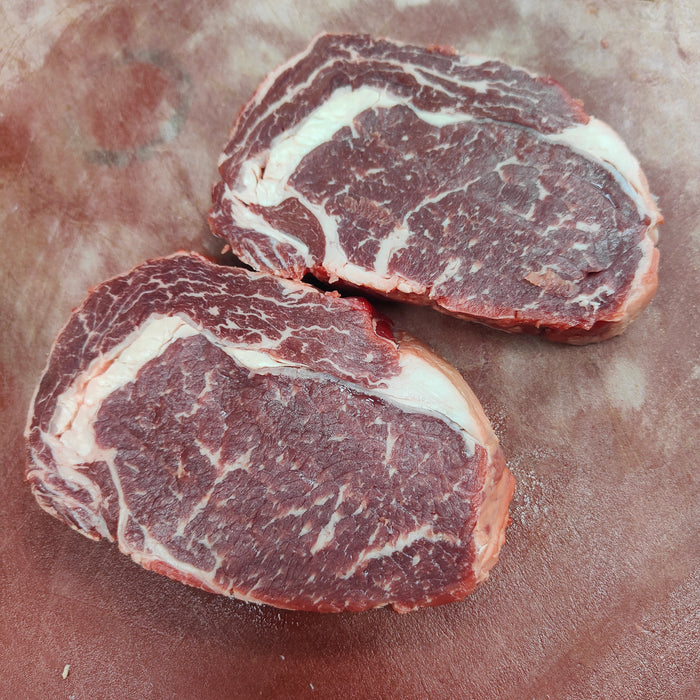 2 x 12oz Black Angus Ribeye Steaks 21 Day Matures